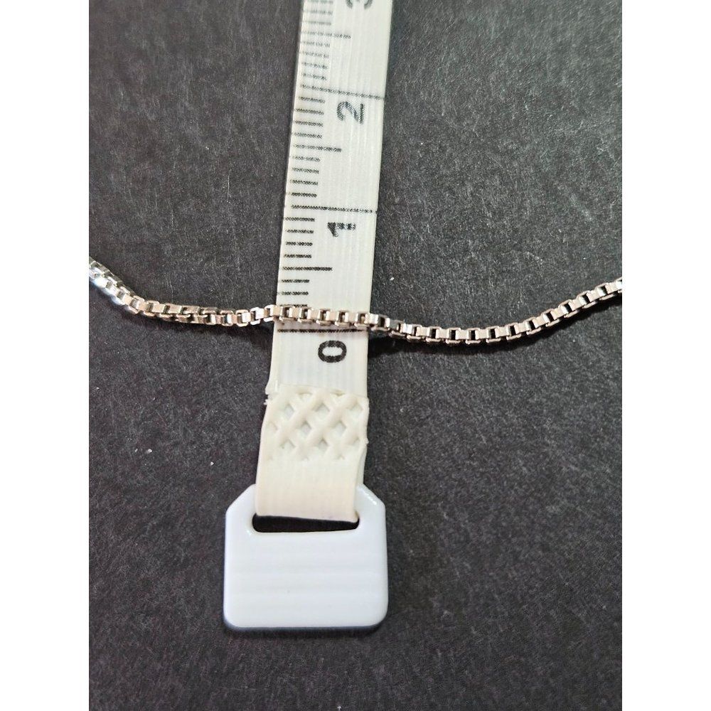 Sterling silver box link necklace 24" - Picture 12 of 12